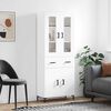 vidaXL Buffet haut Blanc 69,5x34x180 cm Bois d'ing&eacute;nierie