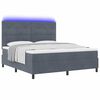 vidaXL Lit &agrave; ressort LED avec matelas Gris fonc&eacute; 180 x 200 cm tissu