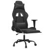 vidaXL Chaise de jeu avec repose-pied Noir Similicuir