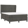 vidaXL Sommier &agrave; lattes de lit et matelas Gris fonc&eacute; 140x200cm Velours