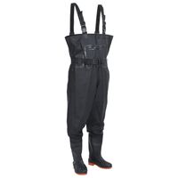 vidaXL Cuissardes avec bottes et ceinture noir taille 38