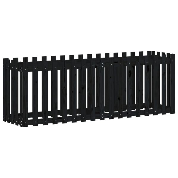 vidaXL Lit sur&eacute;lev&eacute; de jardin design de cl&ocirc;ture 200x50x70cm pin massif