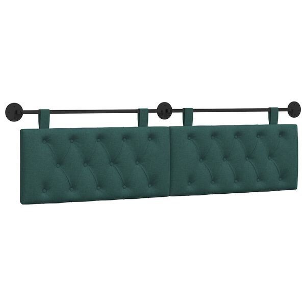 vidaXL T&ecirc;te de lit suspendue Vert fonc&eacute; 190 x 55 x 7 cm tissu