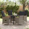 vidaXL Ensemble de salle &agrave; manger pour jardin 5 pcs Gris polyrotin