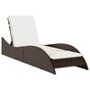 vidaXL Chaise longue avec coussin marron 60x205x73 cm r&eacute;sine tress&eacute;e