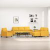 vidaXL Ensemble de canap&eacute;s 4 pcs avec coussins Jaune clair Tissu