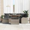 vidaXL Ensemble de canap&eacute; de jardin avec coussin 7 pcs Gris