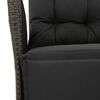 vidaXL Ensemble &agrave; manger de jardin coussins 5pcs Noir R&eacute;sine tress&eacute;e