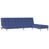 vidaXL Canap&eacute;-lit &agrave; 2 places avec repose-pied Bleu Tissu