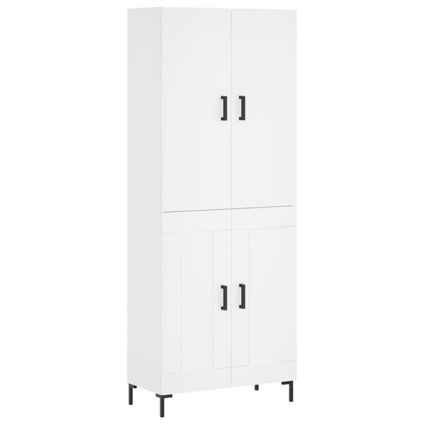 vidaXL Buffet haut Blanc 69,5x34x180 cm Bois d'ing&eacute;nierie