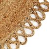 vidaXL Tapis tress&eacute; avec bord ondul&eacute; 90 cm Jute Rond