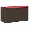 vidaXL Banc de rangement ext&eacute;rieur coussin marron 100cm r&eacute;sine tress&eacute;e