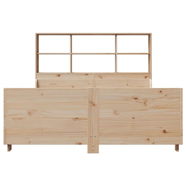 vidaXL Lit biblioth&egrave;que sans matelas 120x190 cm bois massif