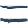 vidaXL Cadre de lit avec matelas Bleu 200 x 200 cm tissu