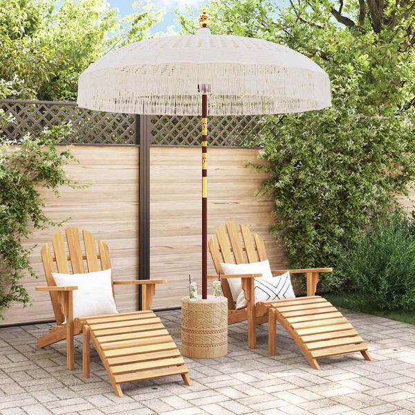 vidaXL Parasol Macramé Crème 190 x 190 x 260 cm