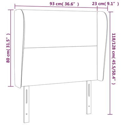 vidaXL Tête de lit avec oreilles Bleu 93x23x118/128 cm Tissu