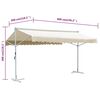 vidaXL Auvent sur pied 600 x 300 cm Cr&egrave;me