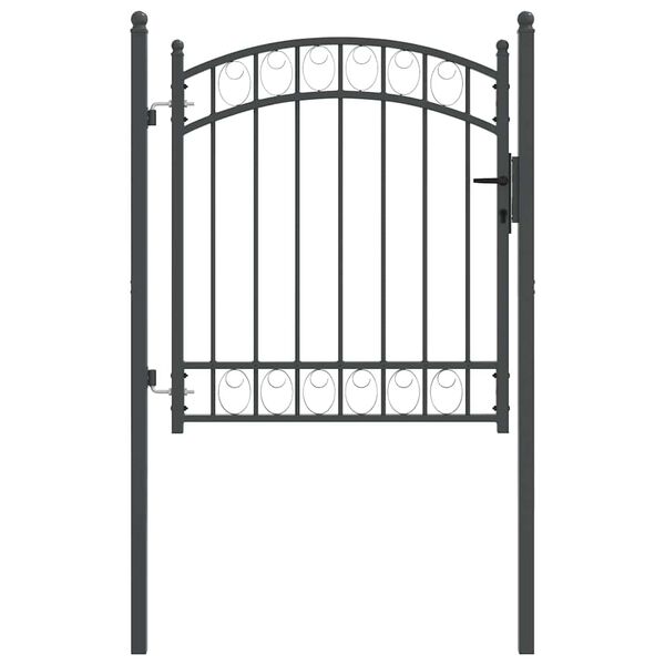 vidaXL Porte de Cl&ocirc;ture Gris 125 x 100 cm Acier peint par poudre