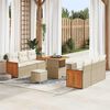 vidaXL Ensemble de canap&eacute; de jardin 11 pcs Beige et cr&egrave;me polyrotin