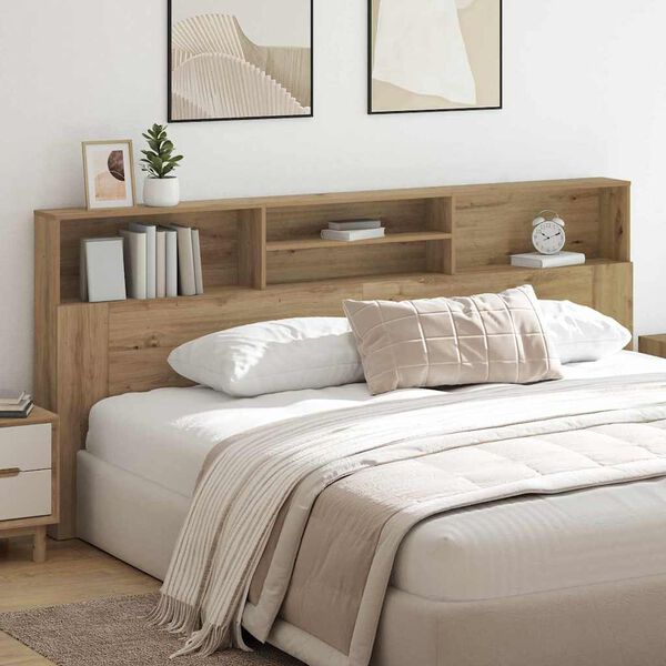 vidaXL Cabinet de T&ecirc;te de Lit Ch&ecirc;ne artisanal 220 x 19 x 101,5 cm