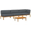 vidaXL Ensemble de Canap&eacute;s 4 pc Anthracite Bois d'Acacia Massif