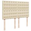 vidaXL Sommier &agrave; lattes de lit avec matelas Cr&egrave;me 160x200 cm Tissu