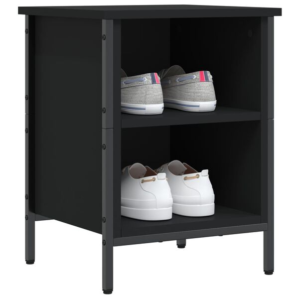 vidaXL Armoire &agrave; chaussures noir 38x35x50 cm bois d'ing&eacute;nierie