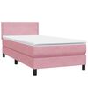 vidaXL Sommier &agrave; lattes de lit avec matelas et LED rose 80x220 cm velours