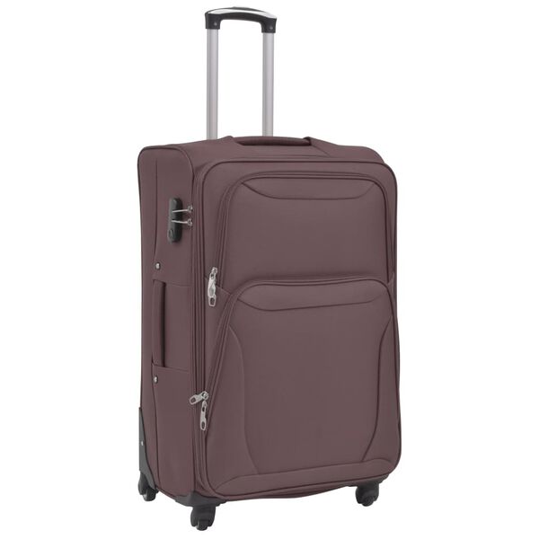 vidaXL Jeu de valises souples 3 pcs Couleur de caf&eacute;