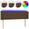 vidaXL T&ecirc;te de lit &agrave; LED Marron fonc&eacute; 147x16x78/88 cm Tissu