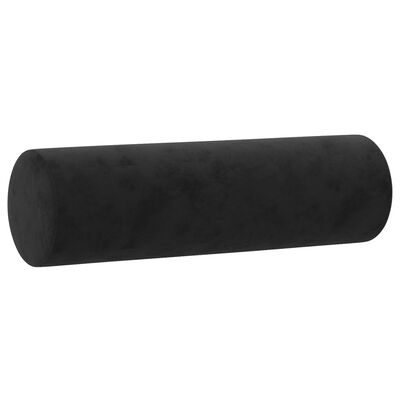 vidaXL Coussins décoratifs lot de 2 Noir Ø15x50 cm Velours