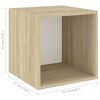 vidaXL Ensemble de meubles TV 5pcs Blanc ch&ecirc;ne sonoma Bois ing&eacute;nierie