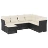 vidaXL Salon de jardin 7 pcs avec coussins noir r&eacute;sine tress&eacute;e