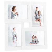 vidaXL Collage de cadres photo pour photo de 4x(10x15 cm) Blanc MDF