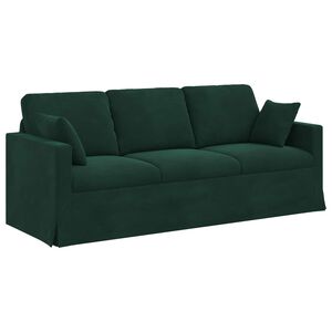 vidaXL Canap&eacute; Vert fonc&eacute; 198 x 78 x 80 cm Velours
