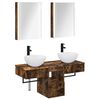 vidaXL Ensemble d'armoire de salle de bain 5 pc Ch&ecirc;ne fum&eacute;