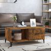 vidaXL Table basse ch&ecirc;ne fum&eacute; 90x50x40 cm bois d'ing&eacute;nierie