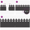 vidaXL Bordures de pelouse 10 pcs Noir 103 x 0,05 x 22 cm Acier