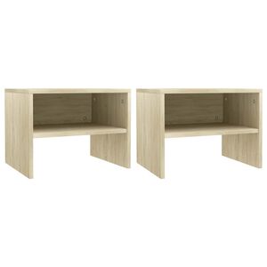 vidaXL Tables de chevet 2 pcs Ch&ecirc;ne sonoma 40x30x30 cm Bois ing&eacute;nierie