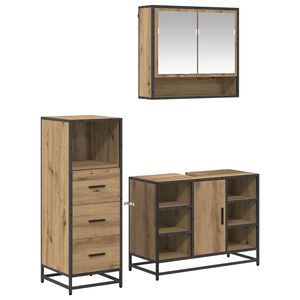 vidaXL Ensemble de mobilier de salle de bain 3 pc Ch&ecirc;ne artisanal
