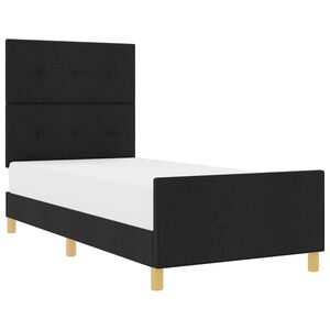 vidaXL Cadre de lit avec t&ecirc;te de lit Noir 80 x 200 cm tissu