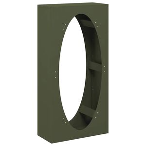 vidaXL Portant de bois chauffage vert olive 50x23x100 cm