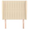 vidaXL T&ecirc;te de lit avec oreilles Cr&egrave;me 103x23x118/128 cm Tissu