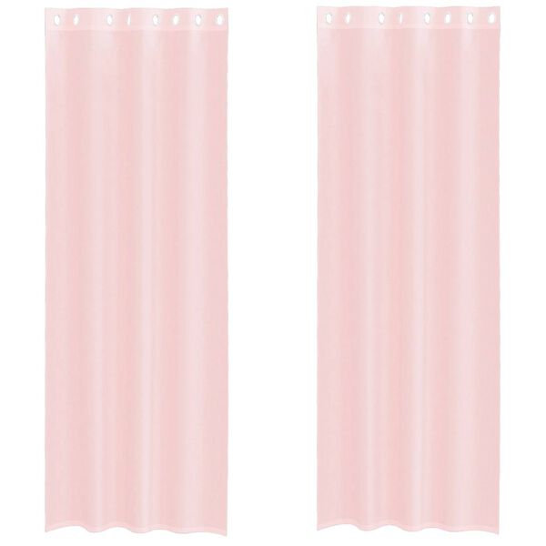 vidaXL Rideaux en voile avec &oelig;illets 2 pcs rose clair 140x260 cm