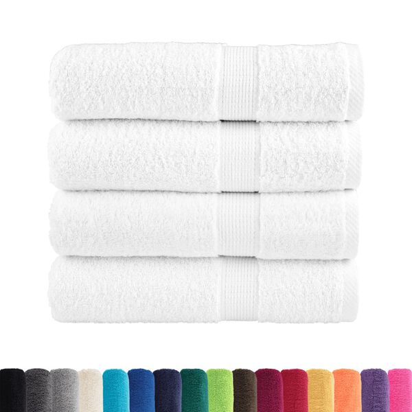 vidaXL Essuie-mains de qualit&eacute; sup&eacute;rieure SOLUND 4 pcs blanc 600 g/m&sup2;