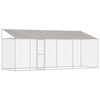 vidaXL Cage pour chien avec toit Argent&eacute; 600 x 200 x 256 cm