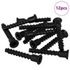 vidaXL Vis &agrave; t&ecirc;te de capuchon &agrave; douille 12 pcs Noir 7 x 40 mm Fer