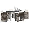 vidaXL Ensemble de salle &agrave; manger pour jardin 5 pcs Marron polyrotin