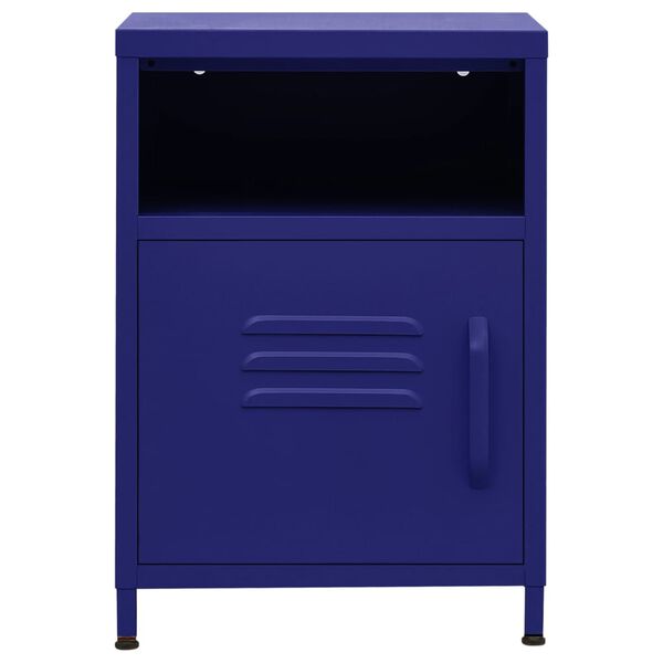 vidaXL Table de chevet Bleu marine 35x35x51 cm Acier