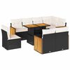 vidaXL Salon de jardin avec coussins 9 pcs noir r&eacute;sine tress&eacute;e acacia